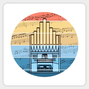 Church Organ Music Notation Organist Musician Sticker